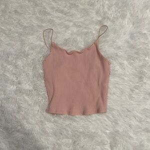 Garage pink ribbed crop top - size xs